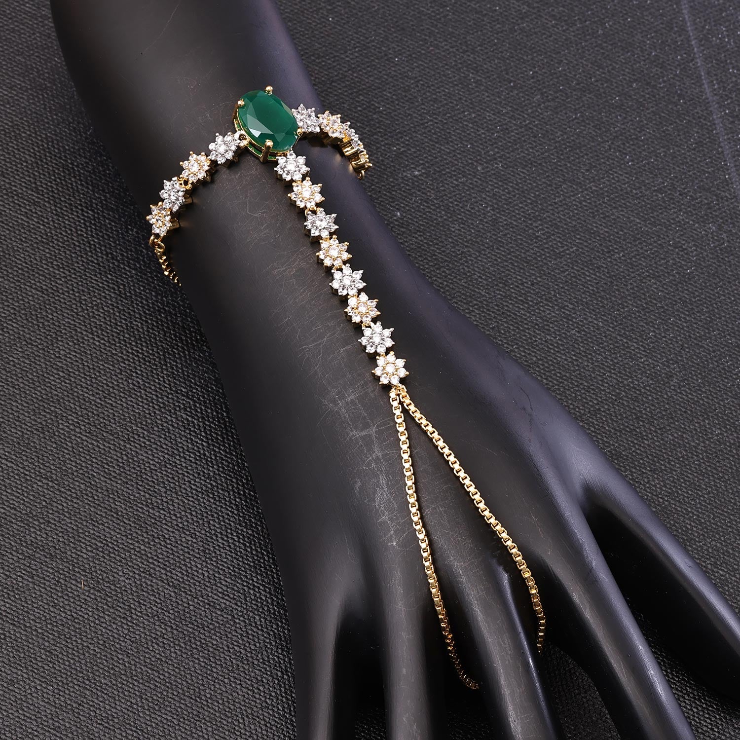 Sukkhi Dazzling Golden Gold Plated CZ Haathpan for Women