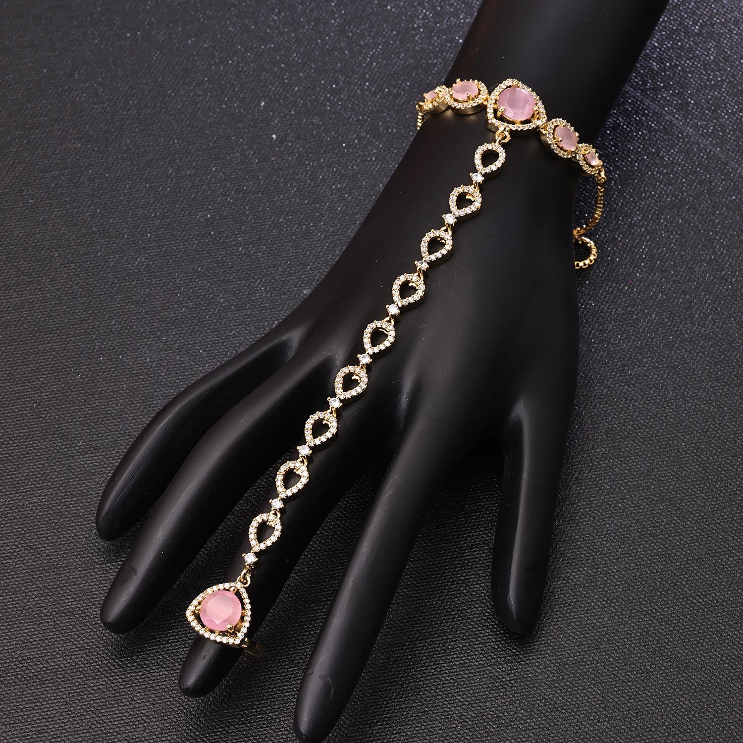 Sukkhi Traditional Golden Gold Plated CZ Haathpan for Women