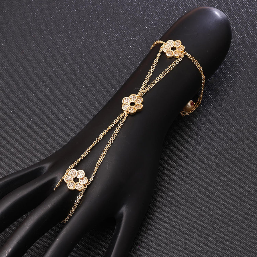 Sukkhi Classy Golden Gold Plated CZ Haathpan for Women