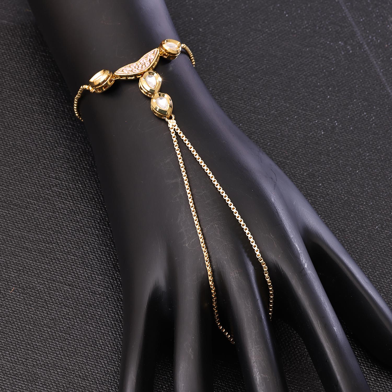 Sukkhi Attractive Golden Gold Plated Kundan Haathpan for Women