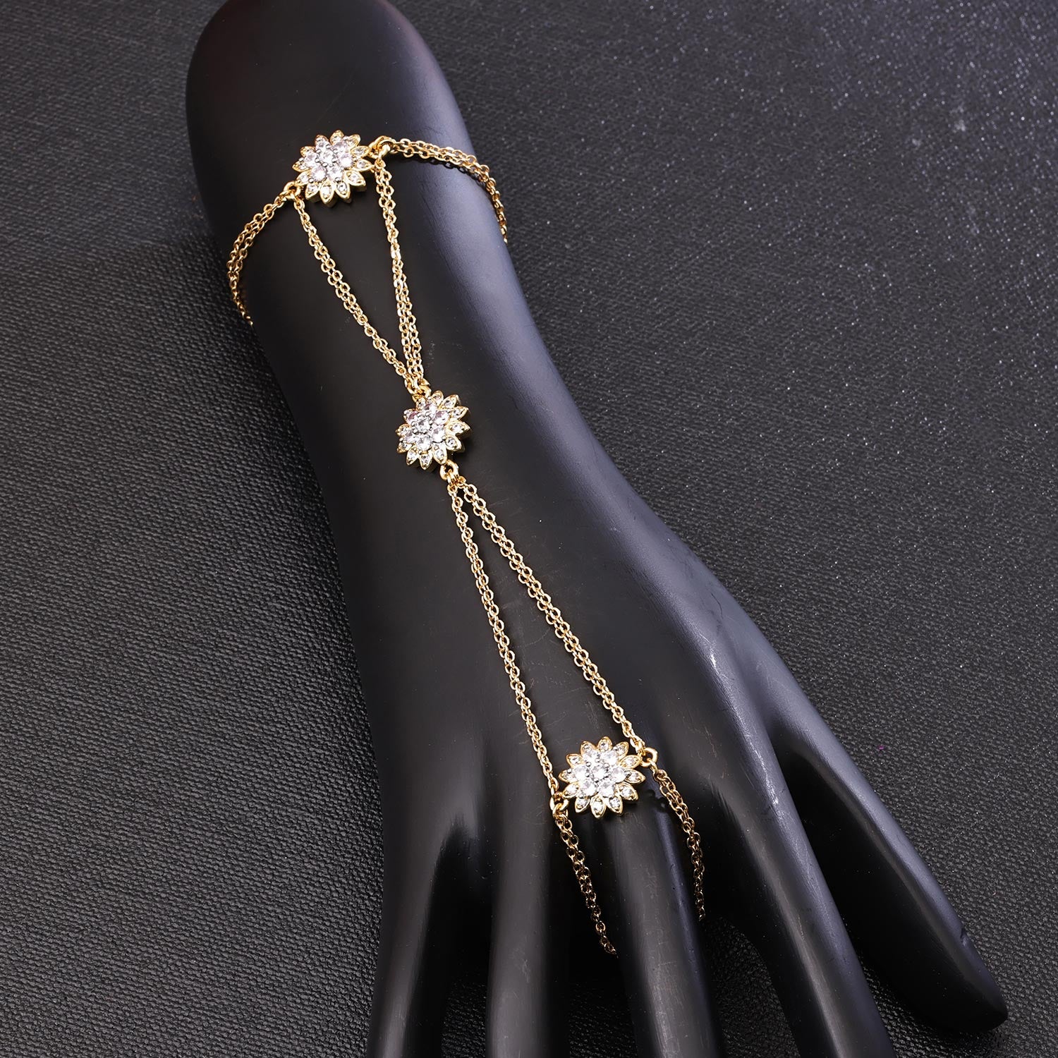 Sukkhi Modern Golden Gold Plated CZ Haathpan for Women