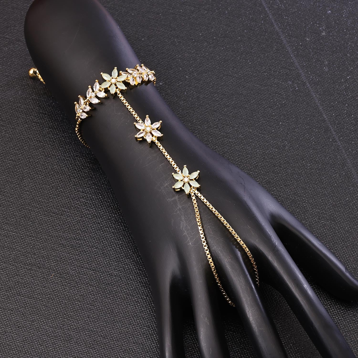 Sukkhi Classic Golden Gold Plated CZ Haathpan for Women