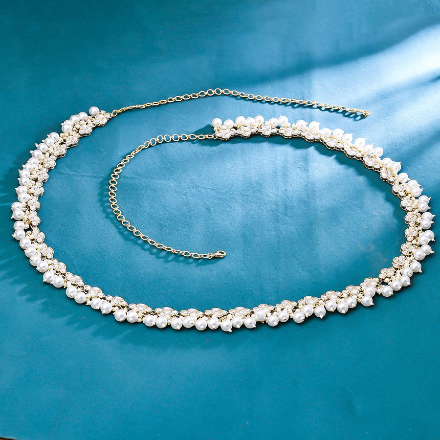 Sukkhi Incrediable Golden Gold Plated kundan & Pearl Kamarband for Women