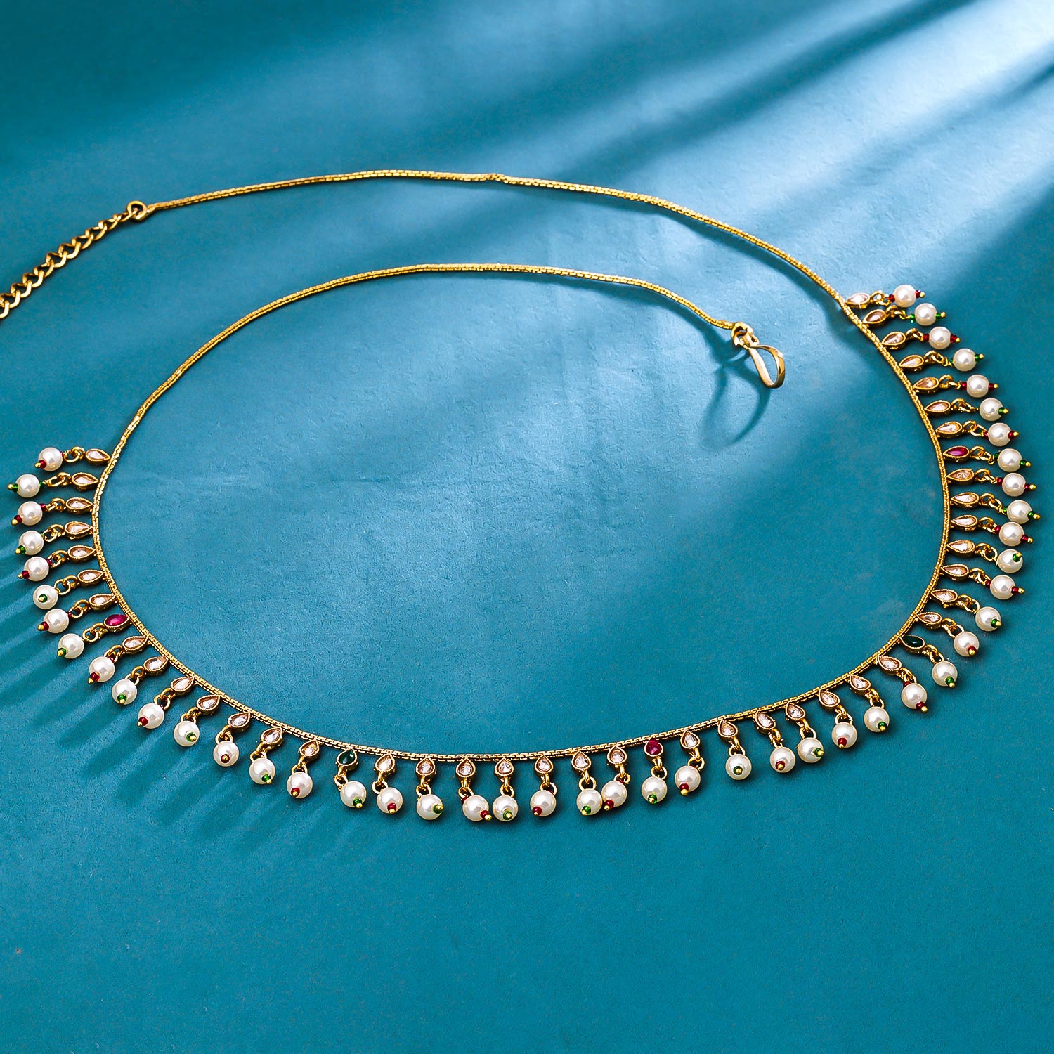 Sukkhi Skparkling Golden Gold Plated Pearl Kamarband for Women