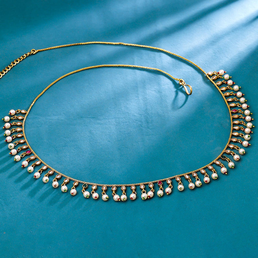 Sukkhi Skparkling Golden Gold Plated Pearl Kamarband for Women