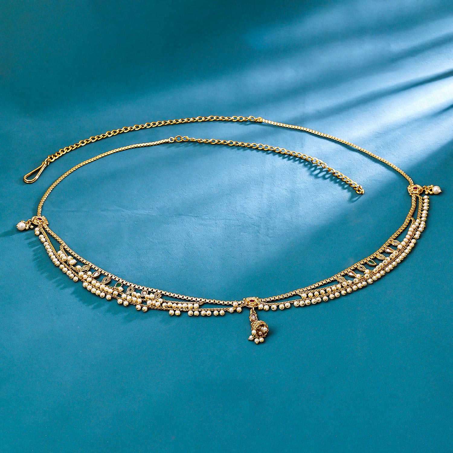 Sukkhi Glitzy Golden Gold Plated Pearl Kamarband for Women