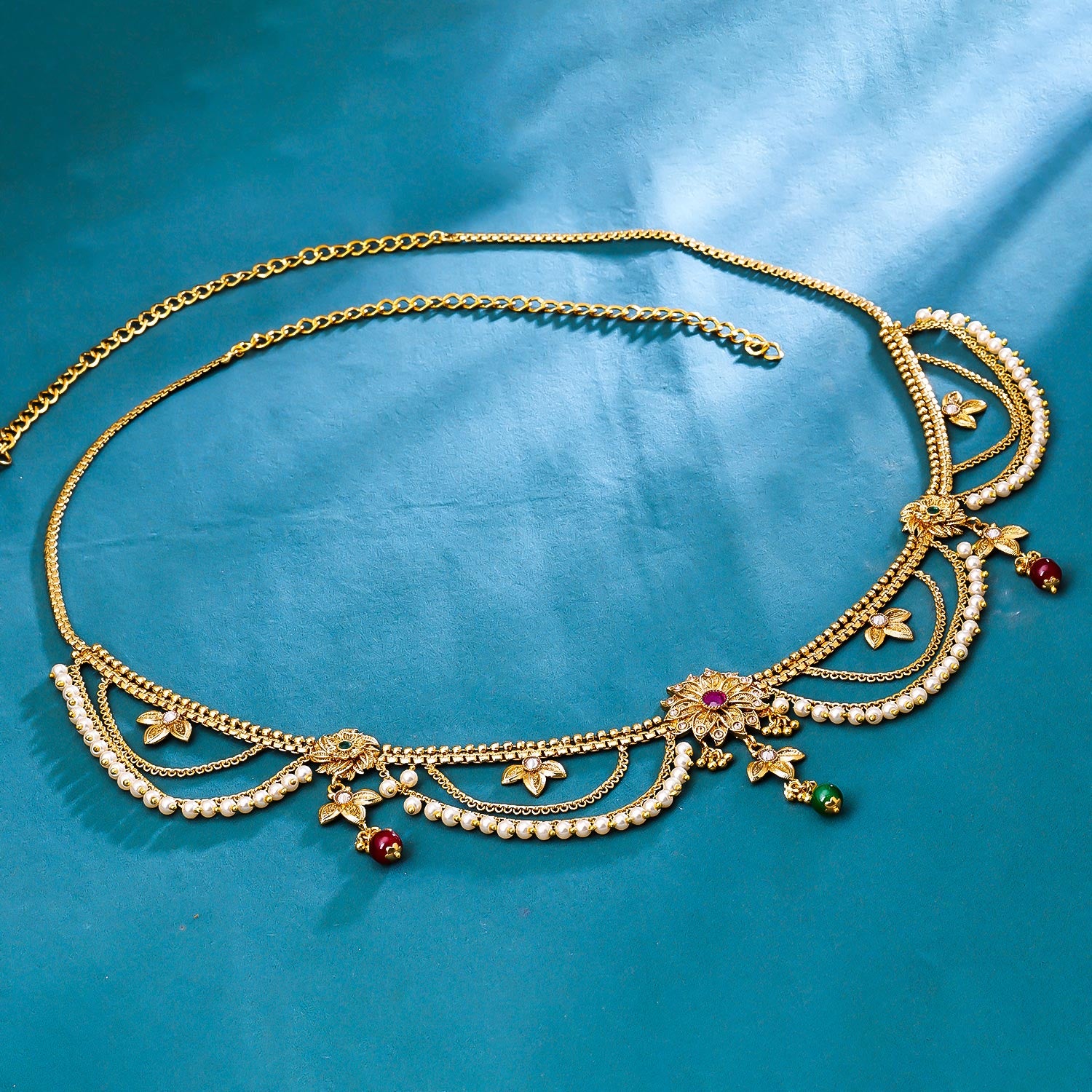 Sukkhi Fashionable Golden Gold Plated Pearl Kamarband for Women