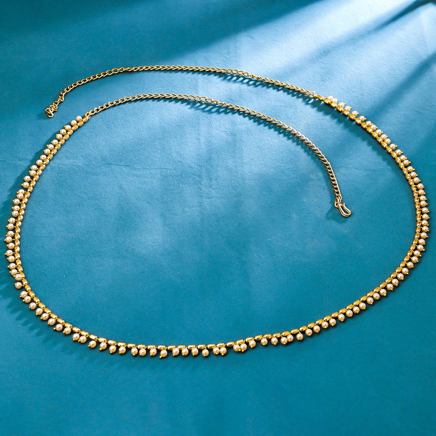 Sukkhi Glittery Golden Gold Plated Pearl Kamarband for Women