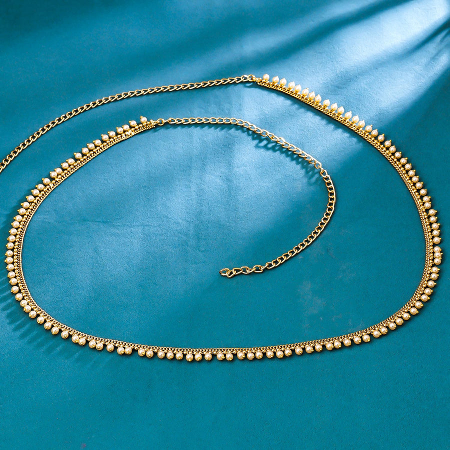 Sukkhi Lovley Golden Gold Plated Pearl Kamarband for Women