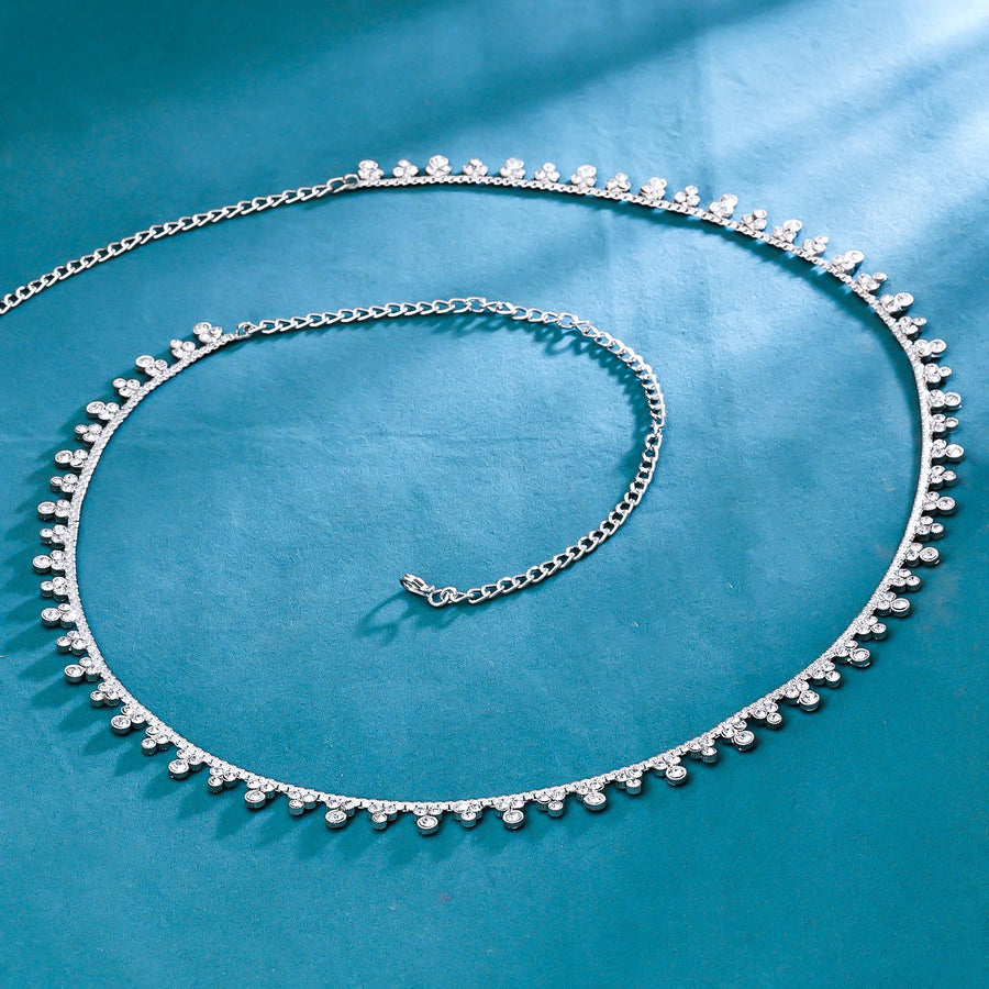 Sukkhi Classy Silver Rhodium Plated CZ Kamarband for Women