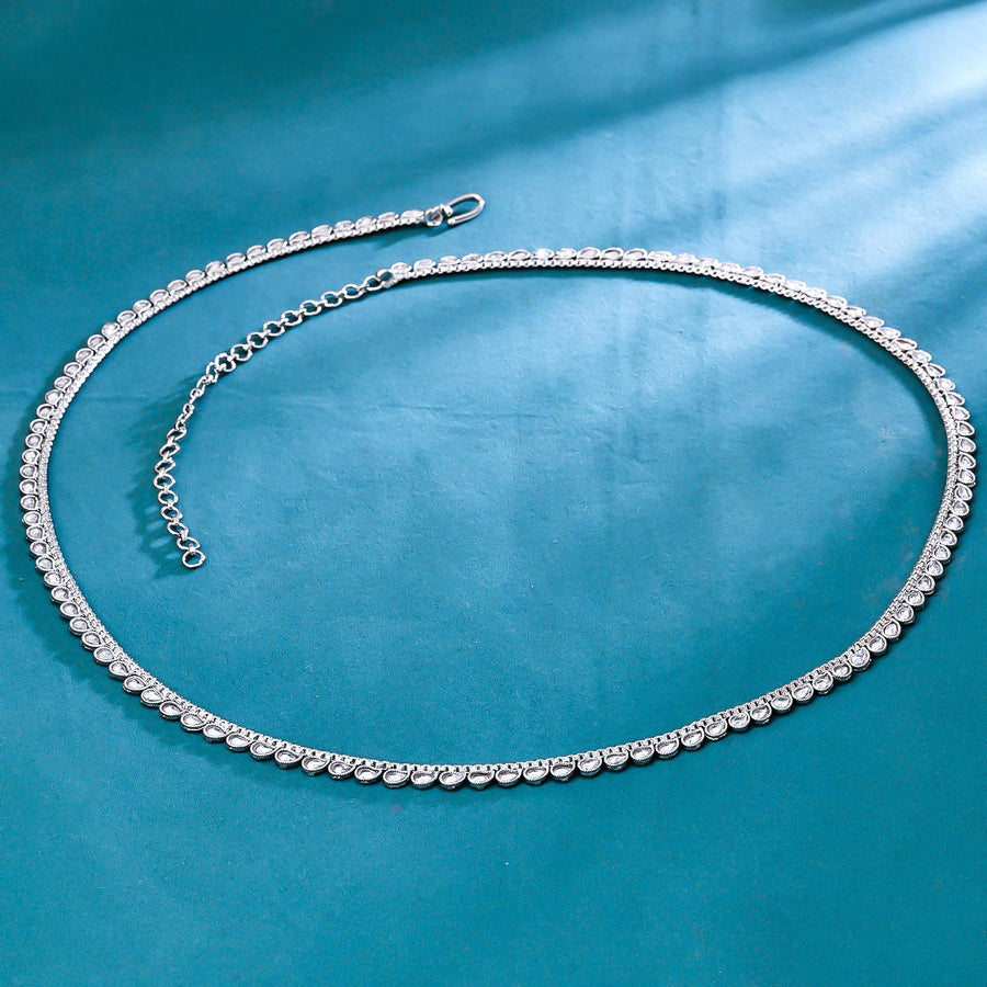 Sukkhi Classic Silver Rhodium Plated CZ Kamarband for Women