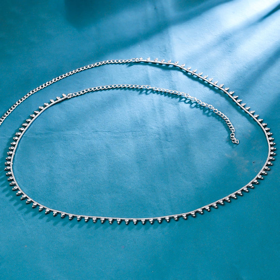 Sukkhi Incrediable Silver Rhodium Plated CZ Kamarband for Women