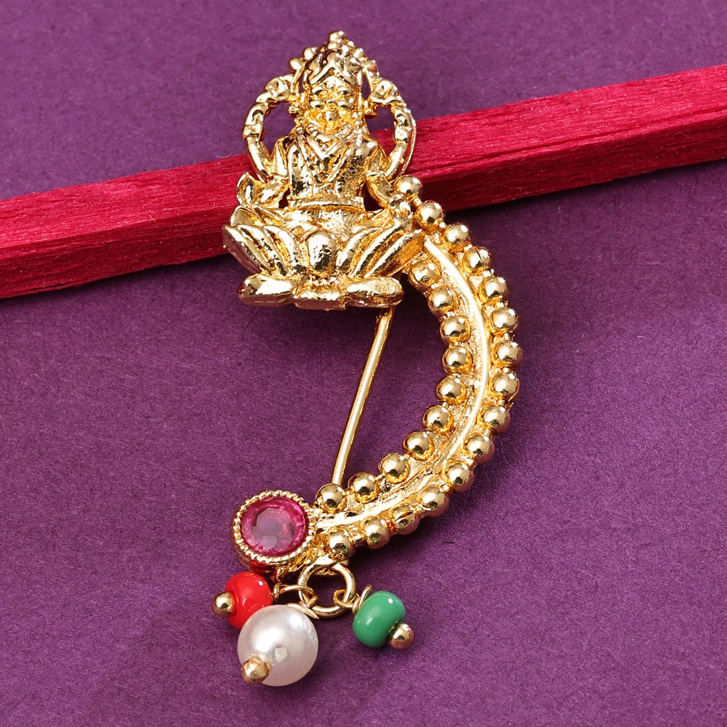 Sukkhi Brilliant Golden Gold Plated Pearl Nath for Women