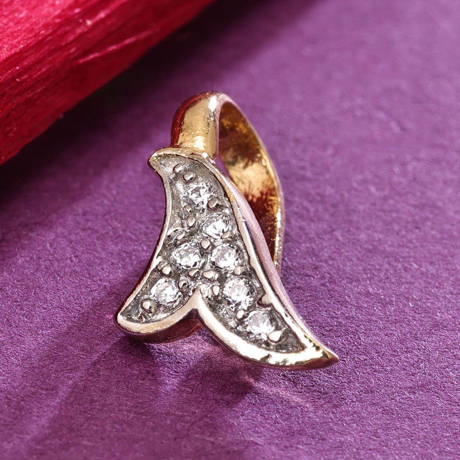 Sukkhi Skparkling Golden Gold Plated CZ Nosepin for Women