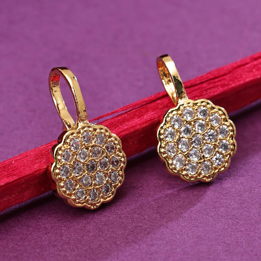 Sukkhi Glitzy Golden Gold Plated CZ Nosepin for Women