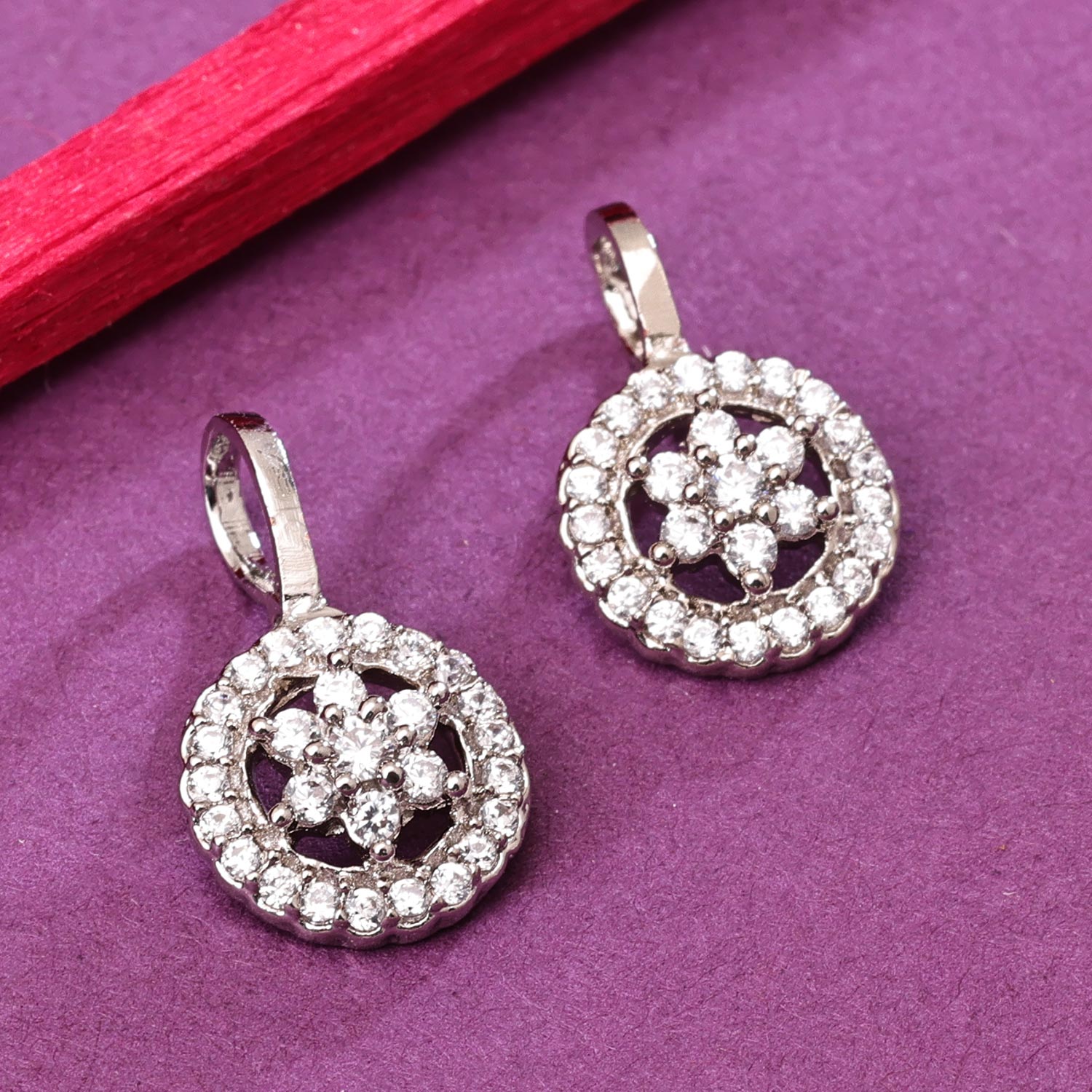 Sukkhi Glemaing Silver Rhodium Plated CZ Nosepin for Women