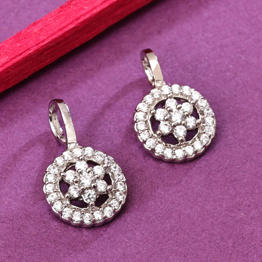 Sukkhi Glemaing Silver Rhodium Plated CZ Nosepin for Women