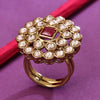 Sukkhi Sparkling Golden Gold Plated AD Ring for Women