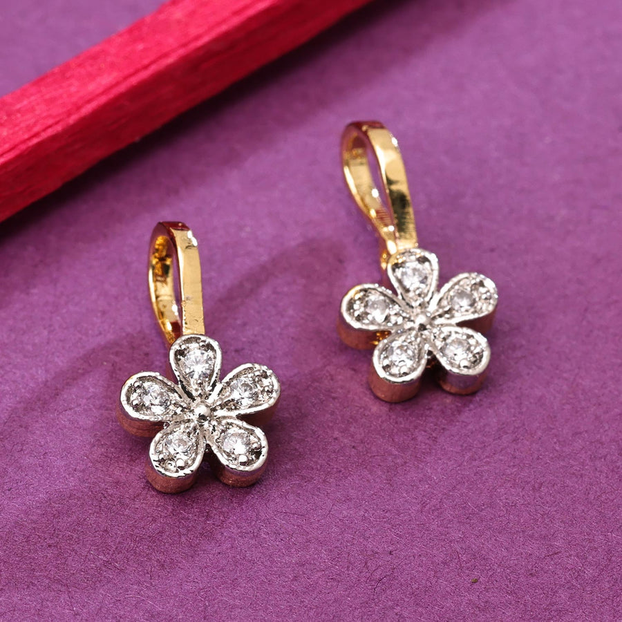 Sukkhi Glittery Golden Gold Plated CZ Nosepin for Women