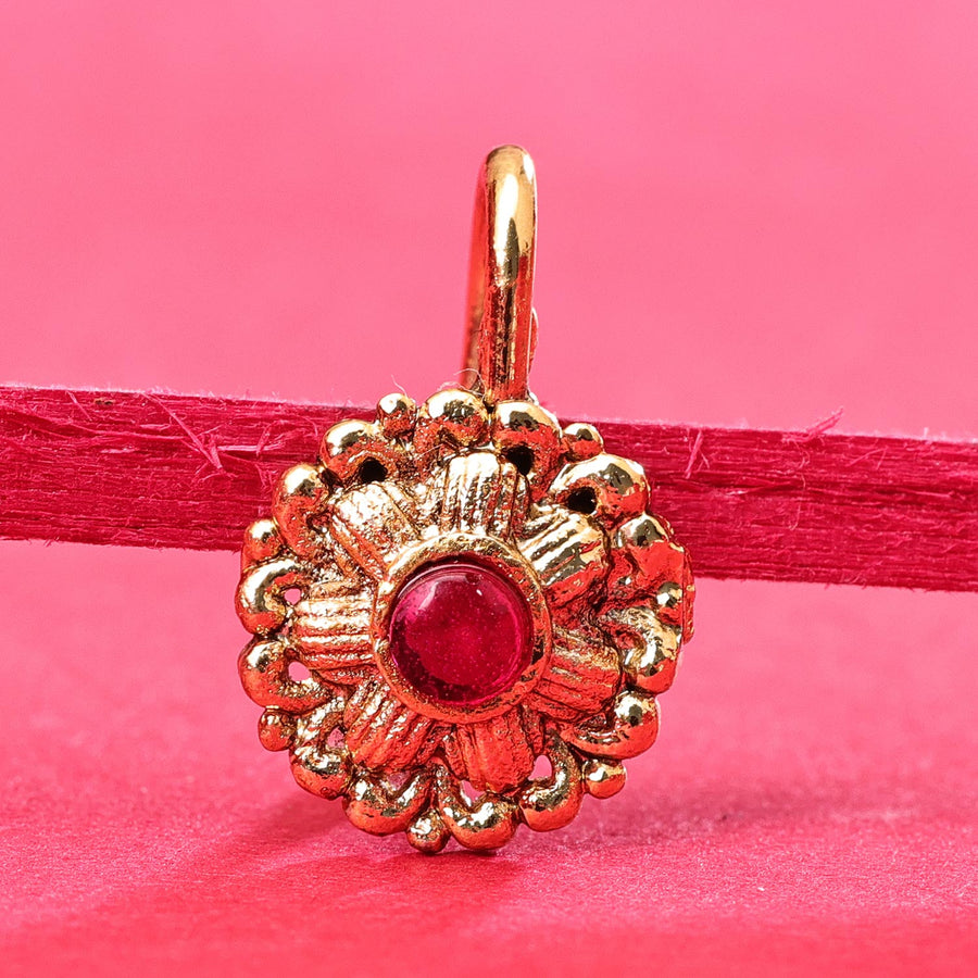 Sukkhi Delicate Golden Gold Plated Pearl Nosepin for Women