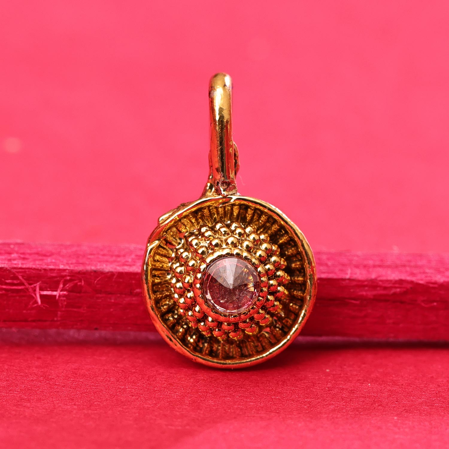 Sukkhi Sparkling Golden Gold Plated CZ Nosepin for Women