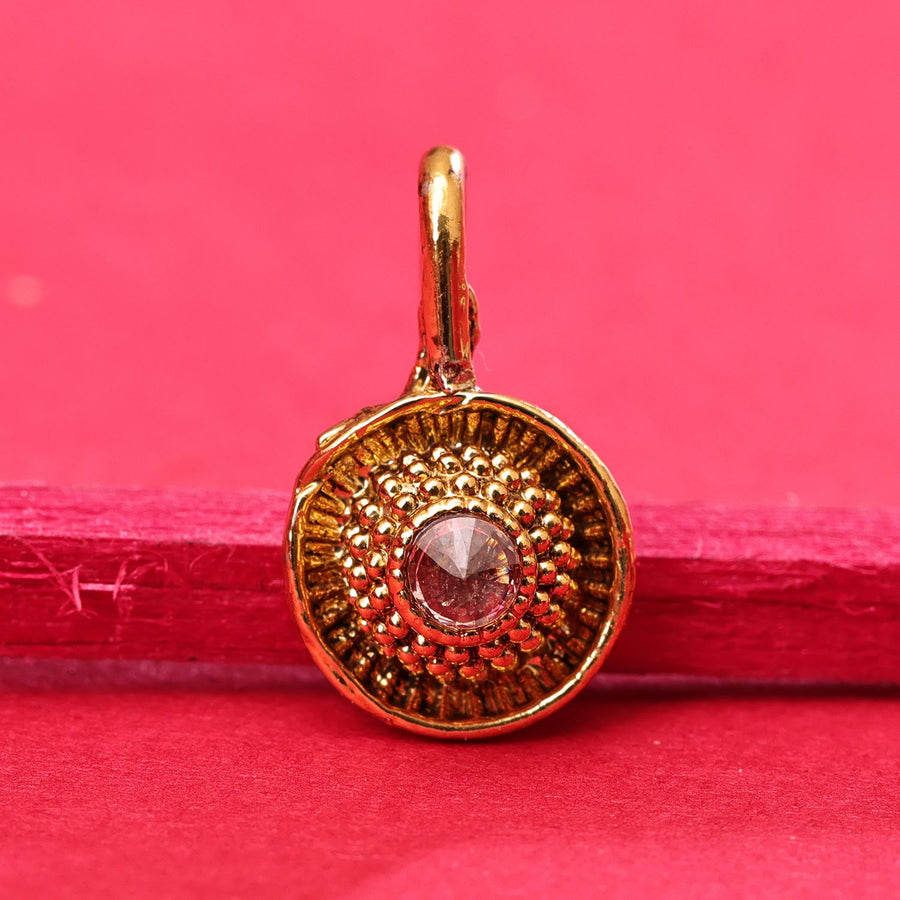 Sukkhi Sparkling Golden Gold Plated CZ Nosepin for Women