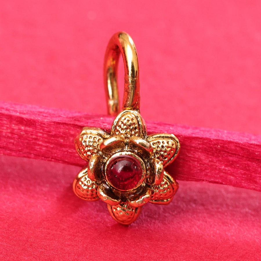 Sukkhi Elegant Golden Gold Plated CZ Nosepin for Women