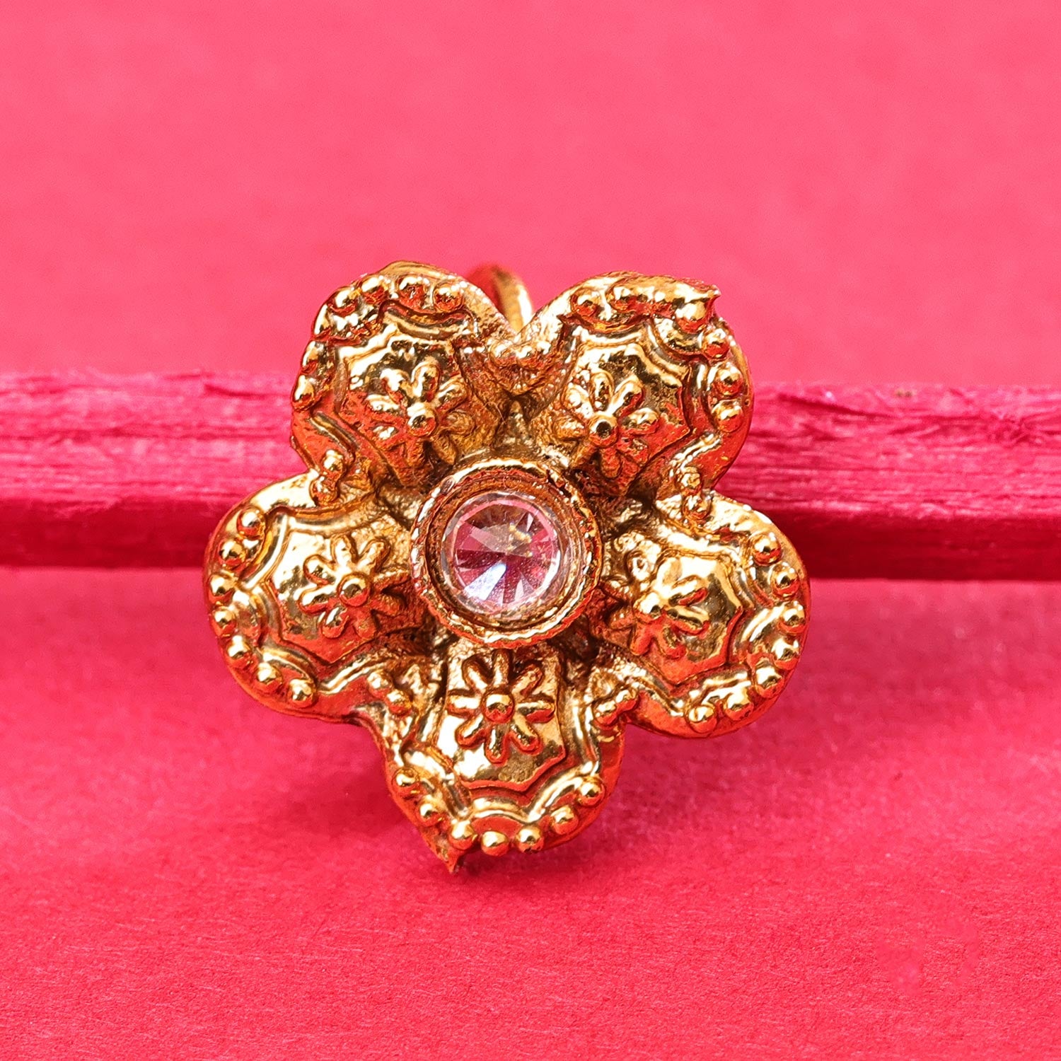 Sukkhi Marvelous Golden Gold Plated Pearl Nosepin for Women