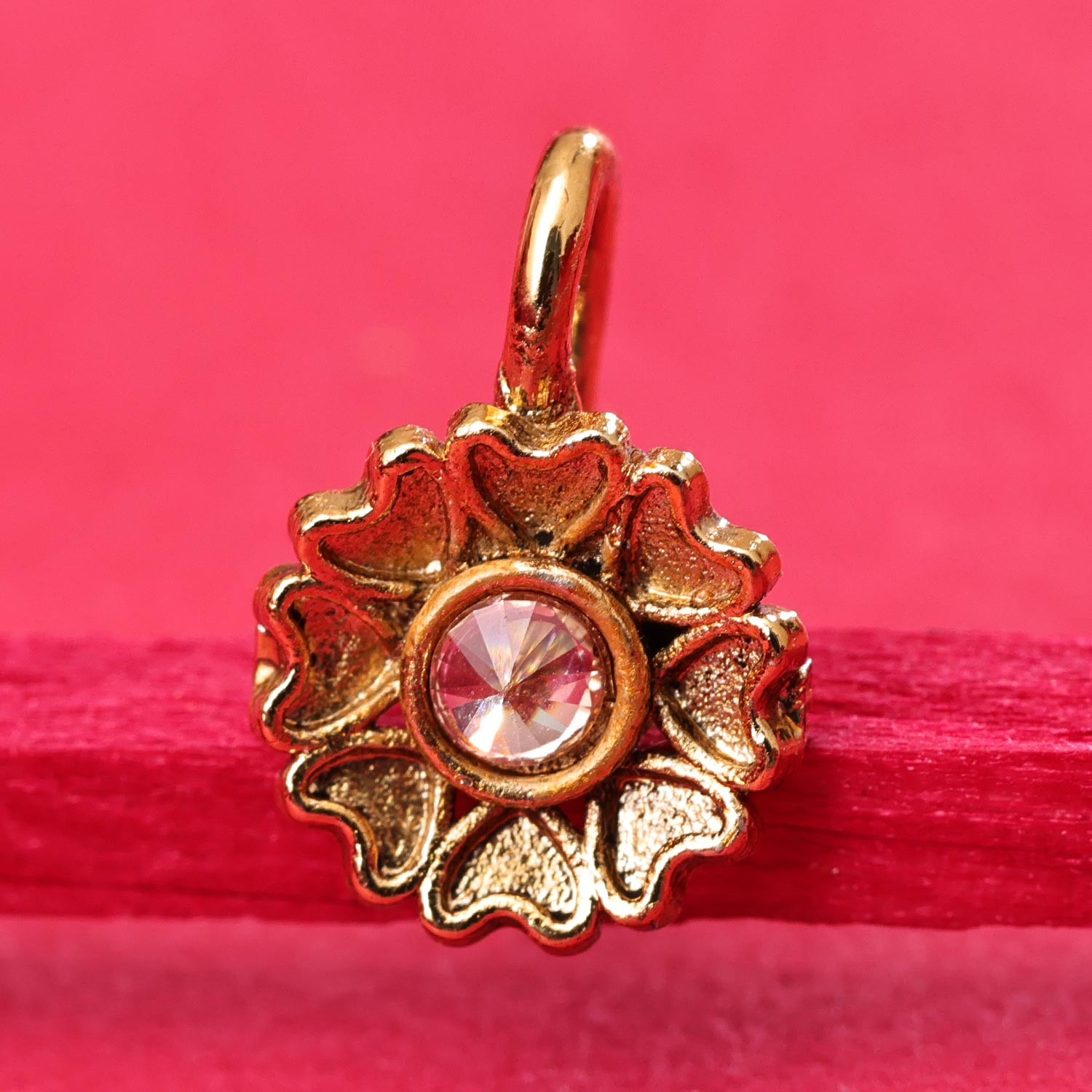 Sukkhi Designer Golden Gold Plated Pearl Nosepin for Women