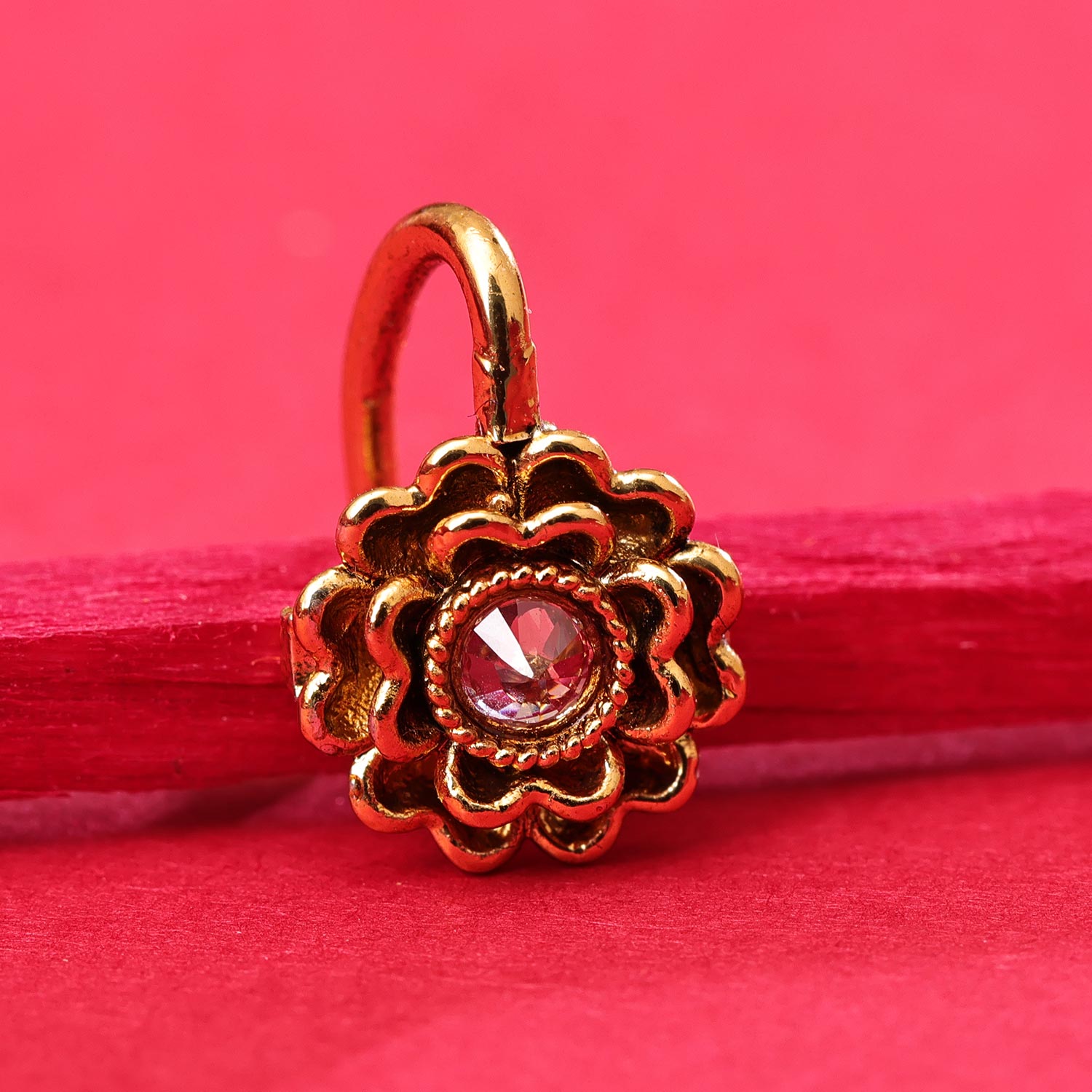 Sukkhi Attractive Golden Gold Plated Pearl Nosepin for Women