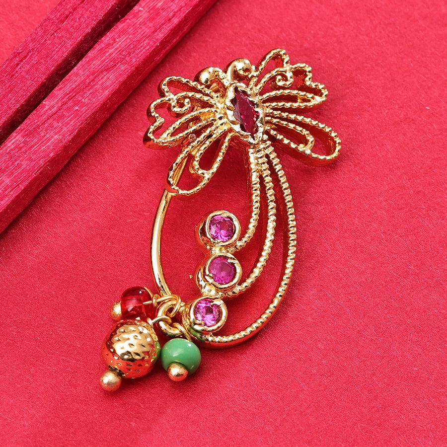 Sukkhi Stunning Golden Gold Plated Pearl Nosepin for Women