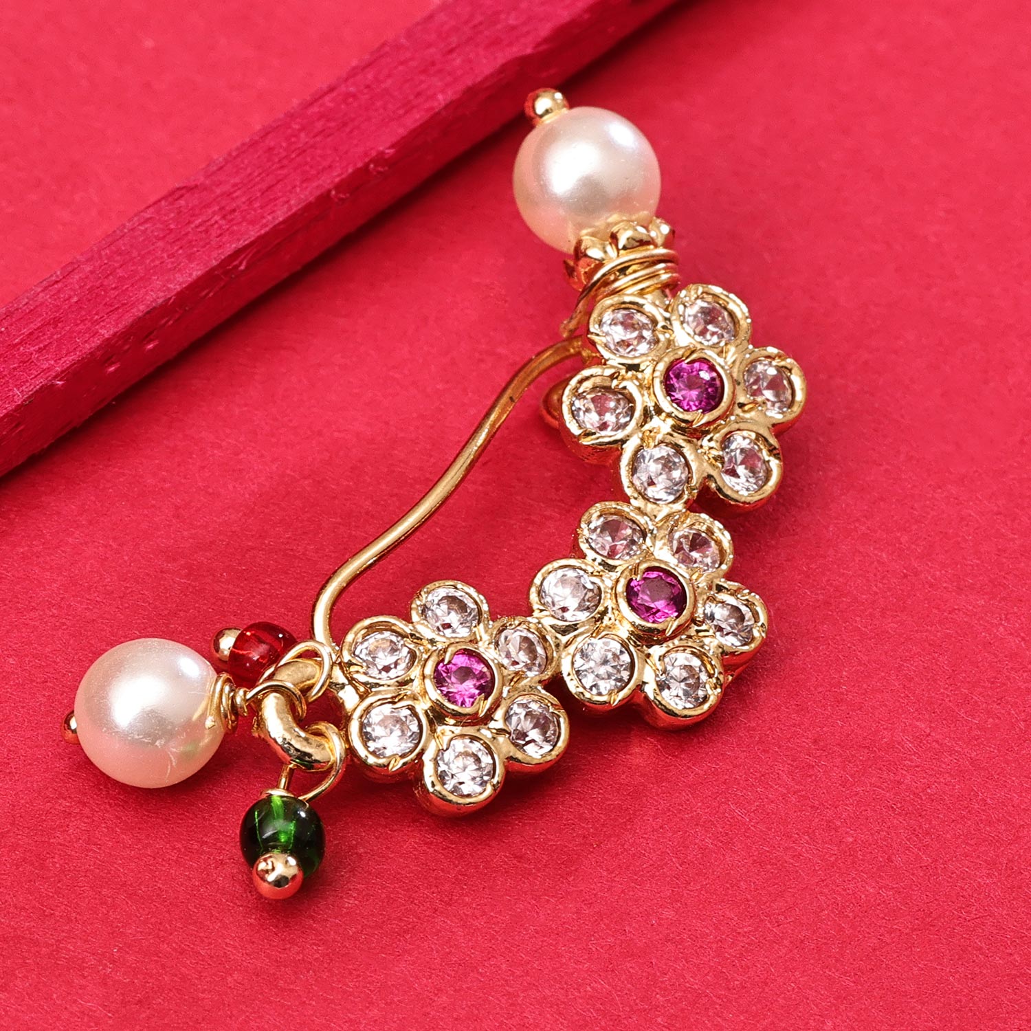 Sukkhi Incrediable Golden Gold Plated CZ Nath for Women