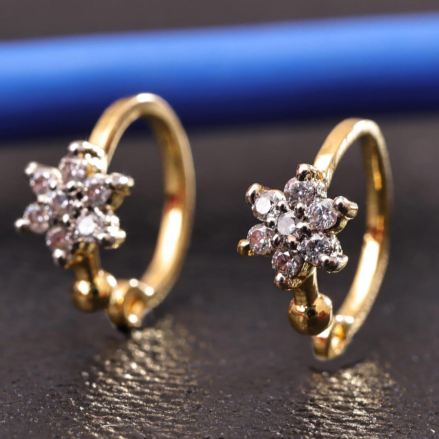 Sukkhi Glossy Golden Gold Plated CZ Nosepin for Women