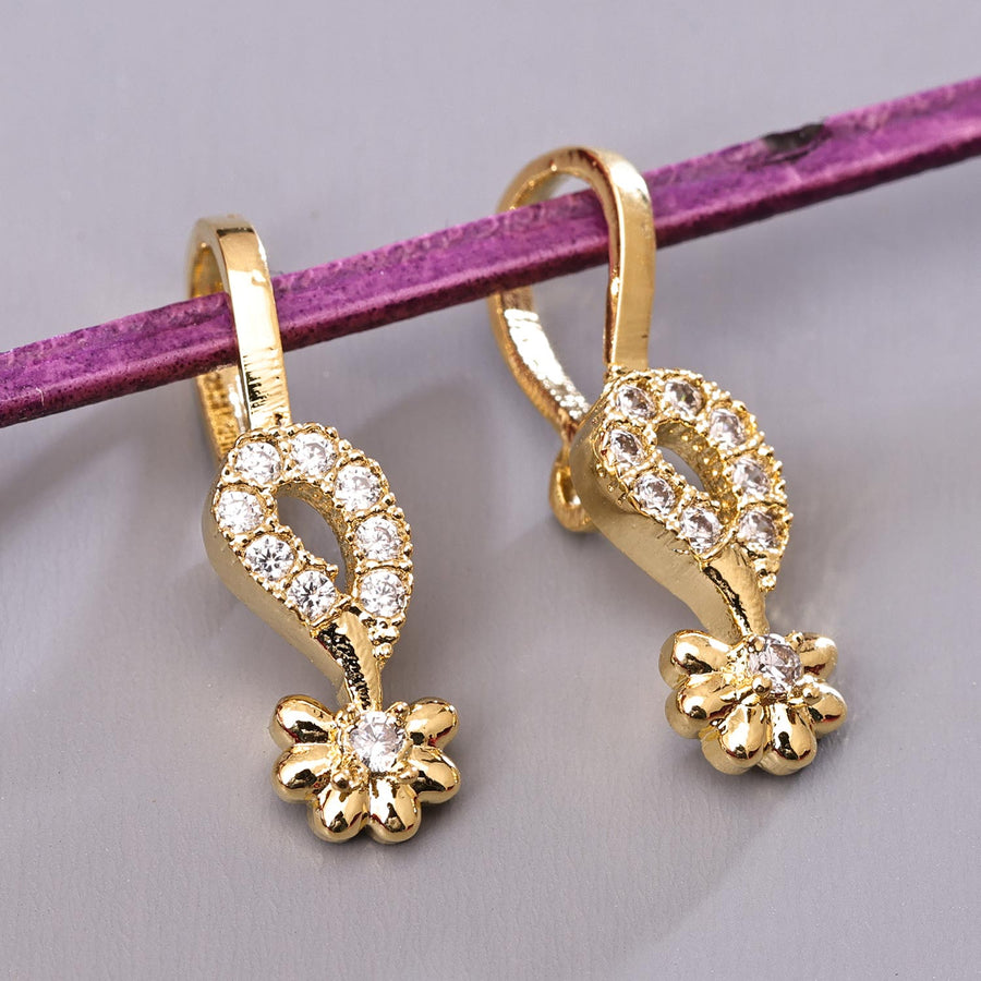 Sukkhi Eye Golden Gold Plated CZ Nosepin for Women