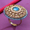 Sukkhi Designer Golden Gold Plated Pearl Ring for Women