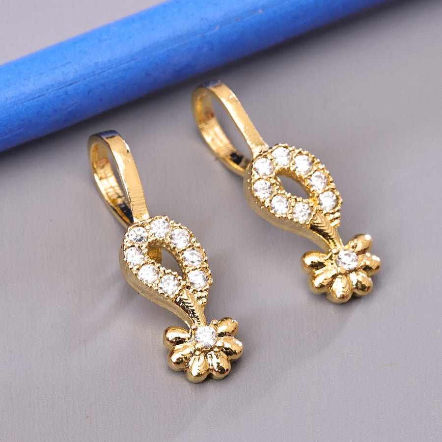 Sukkhi Beautiful Golden Gold Plated CZ Nosepin for Women