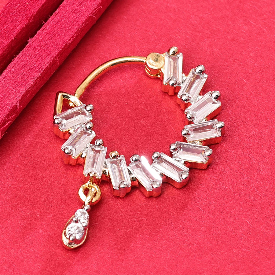 Sukkhi Spectacular Golden Gold Plated CZ Nosepin for Women