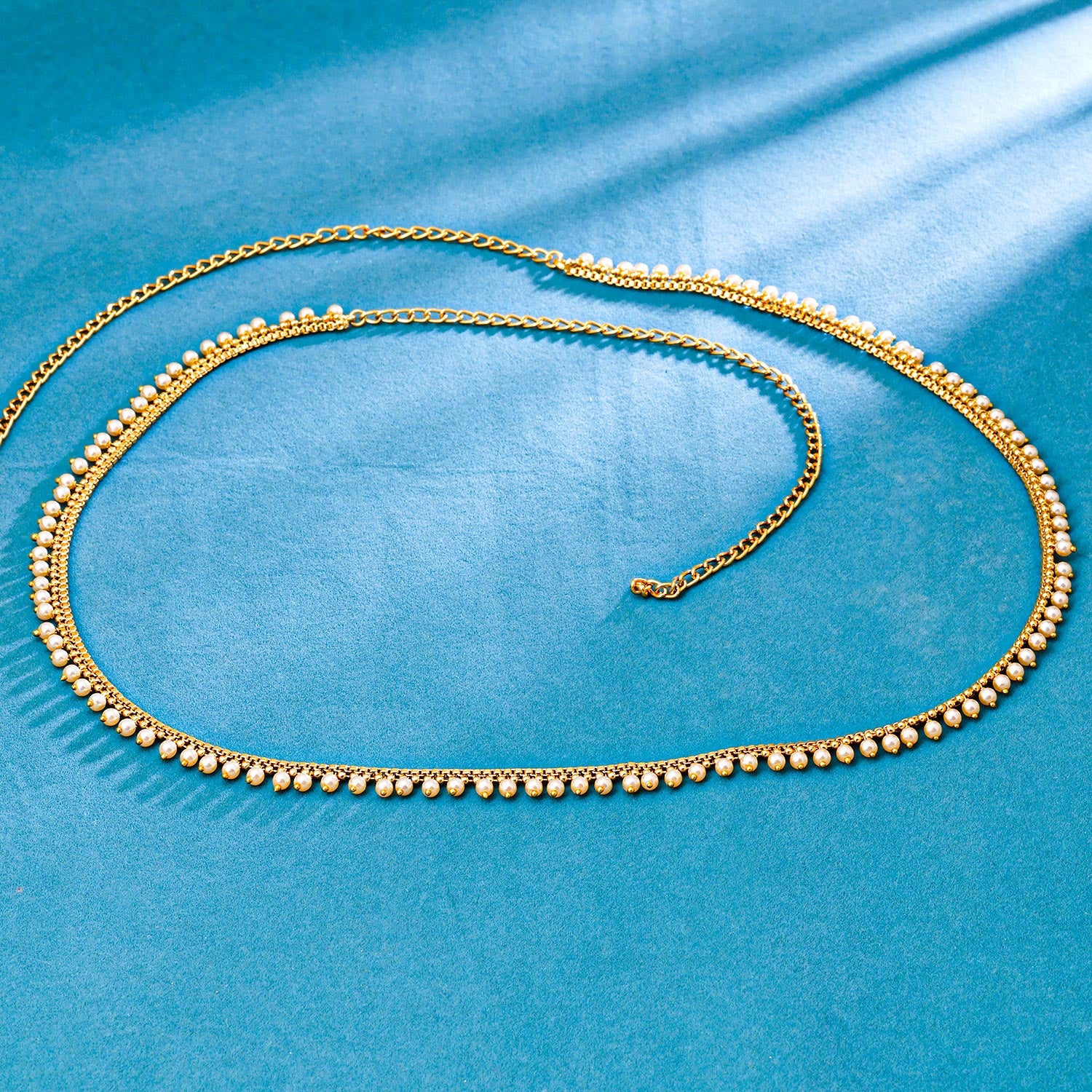 Sukkhi Glemaing Golden Gold Plated Pearl Kamarband for Women