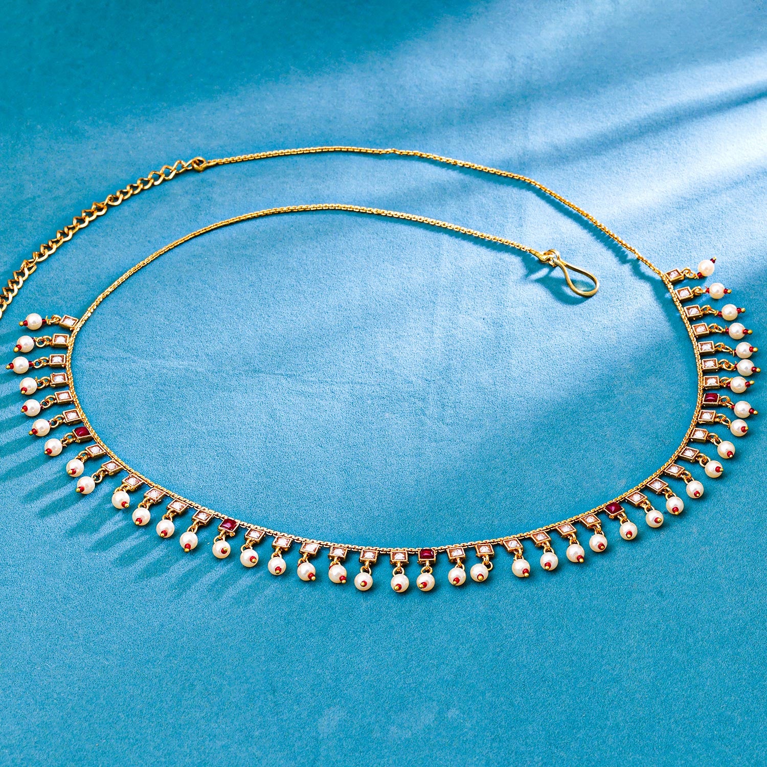 Sukkhi Delicate Golden Gold Plated Pearl Kamarband for Women