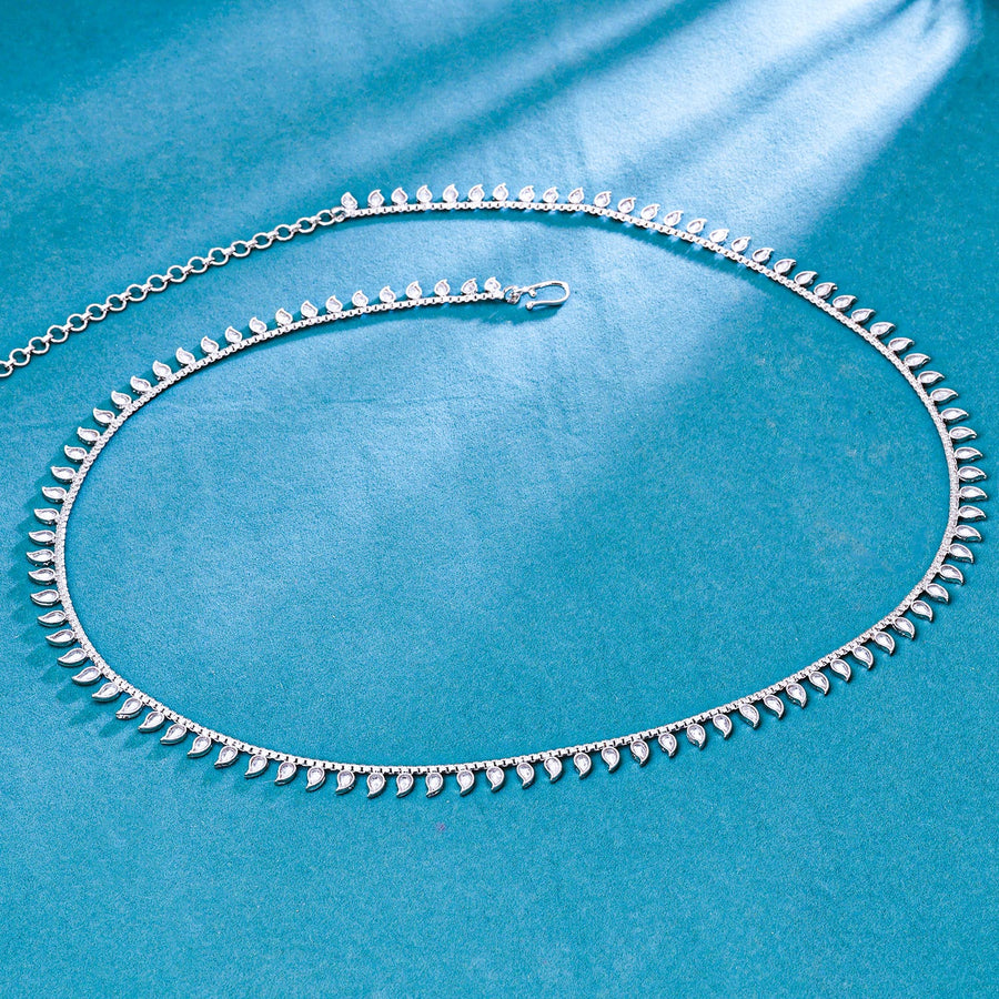 Sukkhi Floral Silver Rhodium Plated Pearl Kamarband for Women