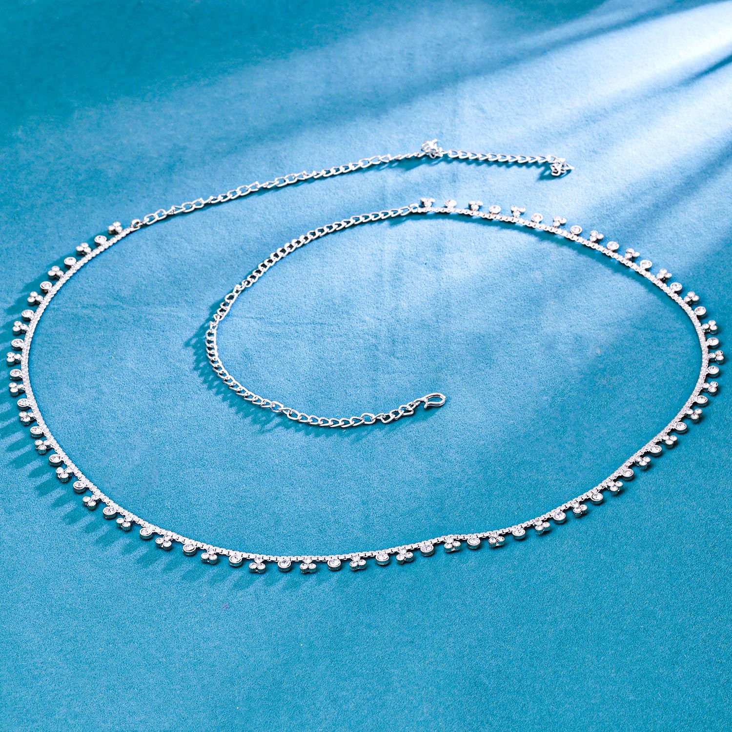 Sukkhi Glimmery Silver Rhodium Plated Pearl Kamarband for Women
