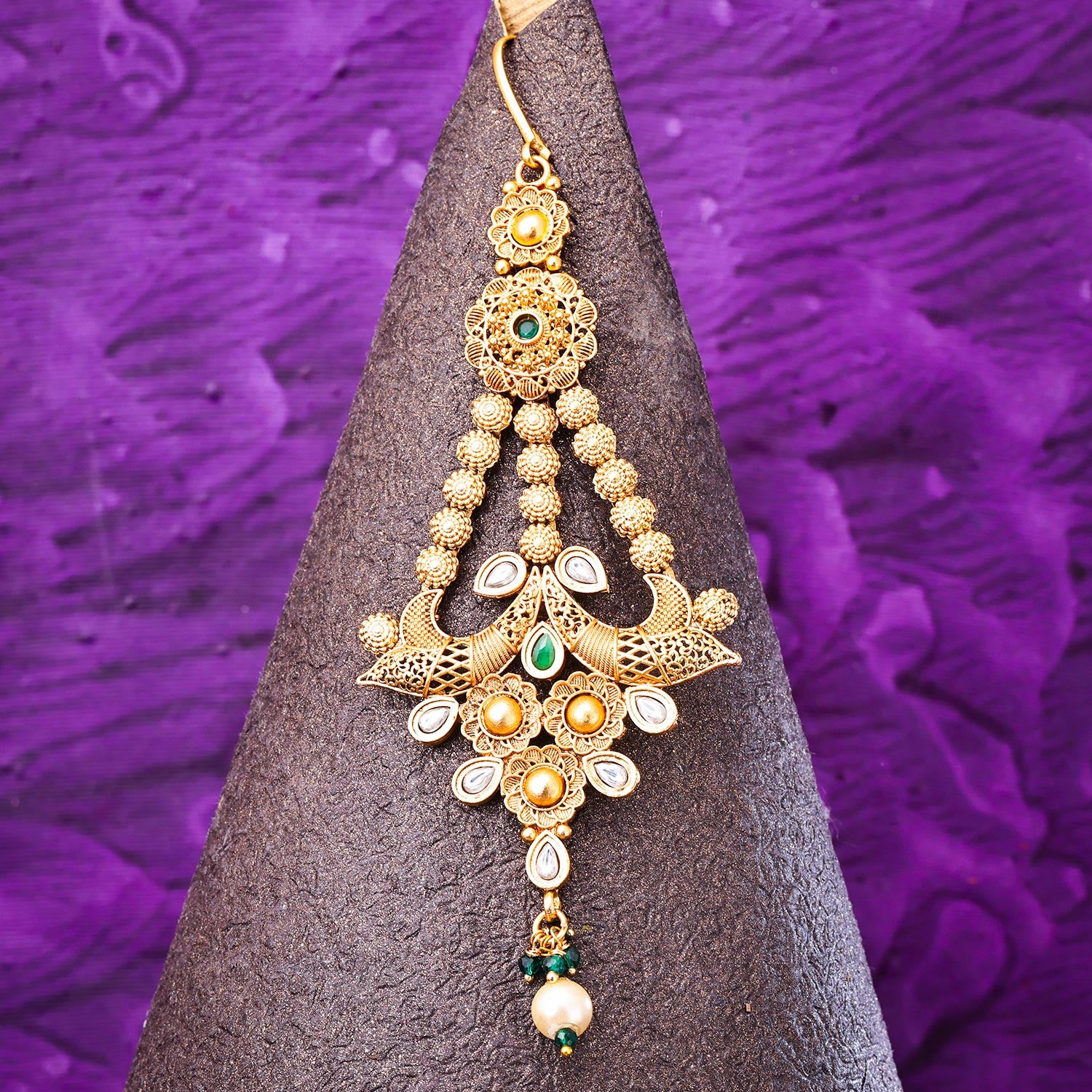 Sukkhi Lovely Golden Gold Plated kundan Pasa for Women