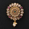 Sukkhi Marvelous Maroon Gold Plated Pearl Brooch for Women