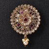 Sukkhi Awesome Maroon Gold Plated Pearl Brooch for Women