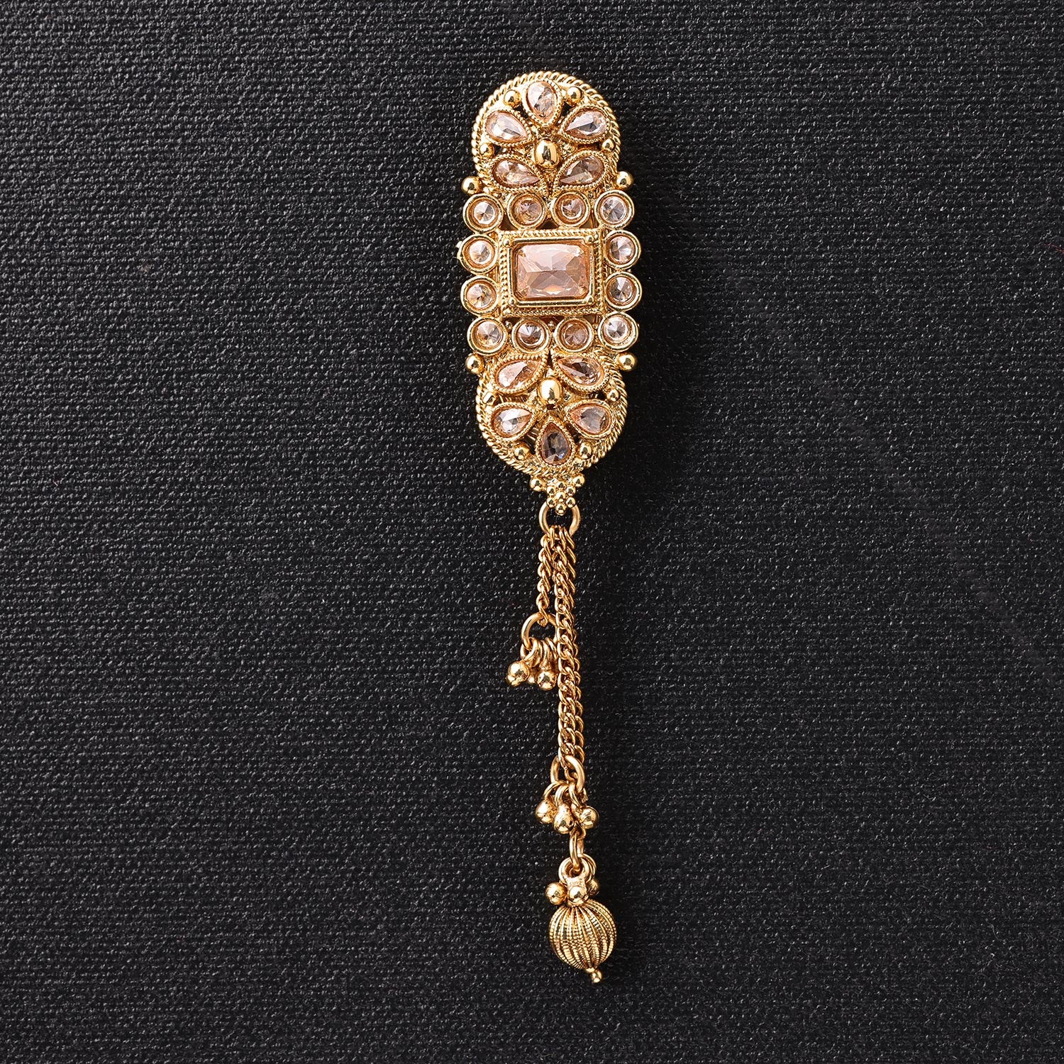 Sukkhi Dazzling Maroon Gold Plated Pearl Brooch for Women