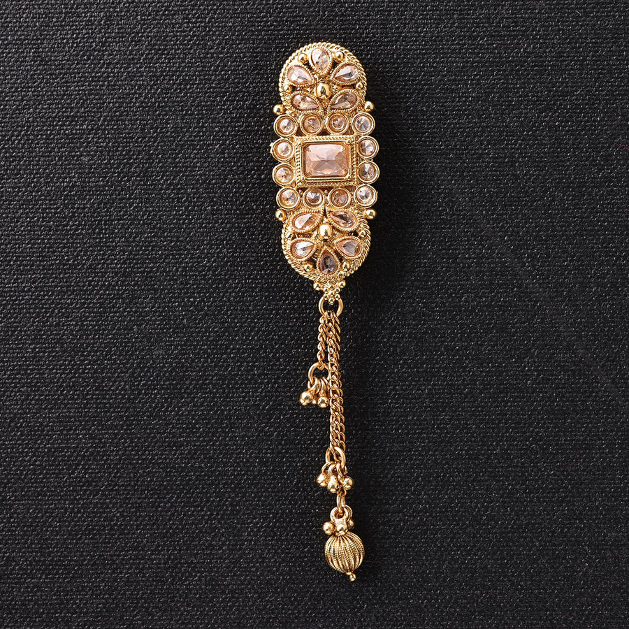 Sukkhi Dazzling Maroon Gold Plated Pearl Brooch for Women