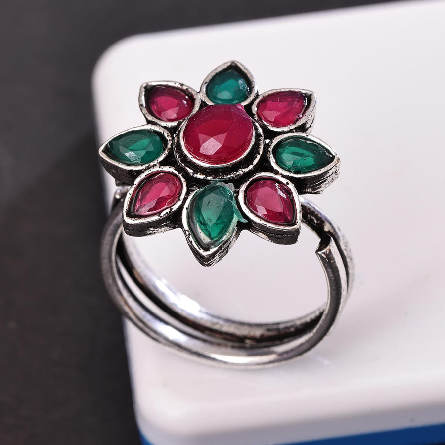 Sukkhi Eye Silver Rhodium Plated Pearl Ring for Women