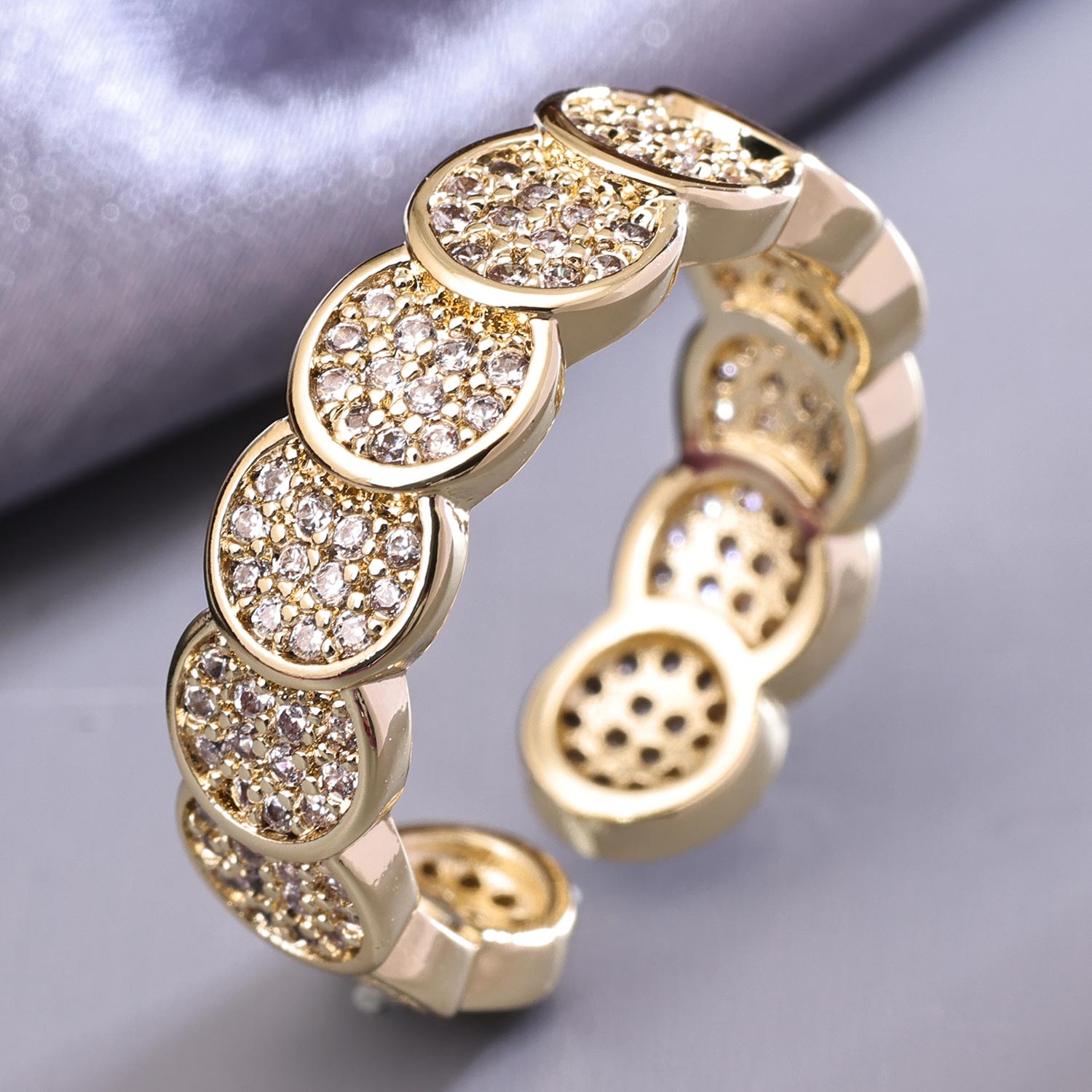 Sukkhi Trendy Golden Gold Plated CZ Ring for Women