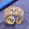 Sukkhi Attractive Golden Gold Plated CZ Ring for Women