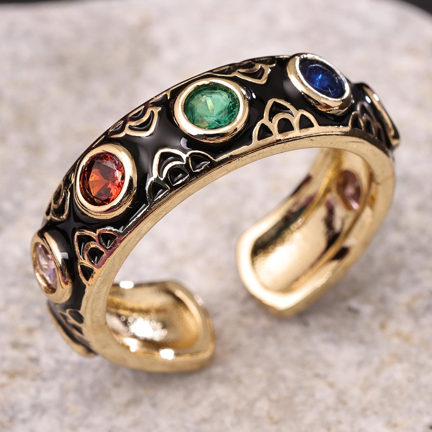 Sukkhi Floral Golden Gold Plated Pearl Ring for Women